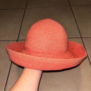 Betmar New York Women's Coral Paper Straw Braided Sun Hat